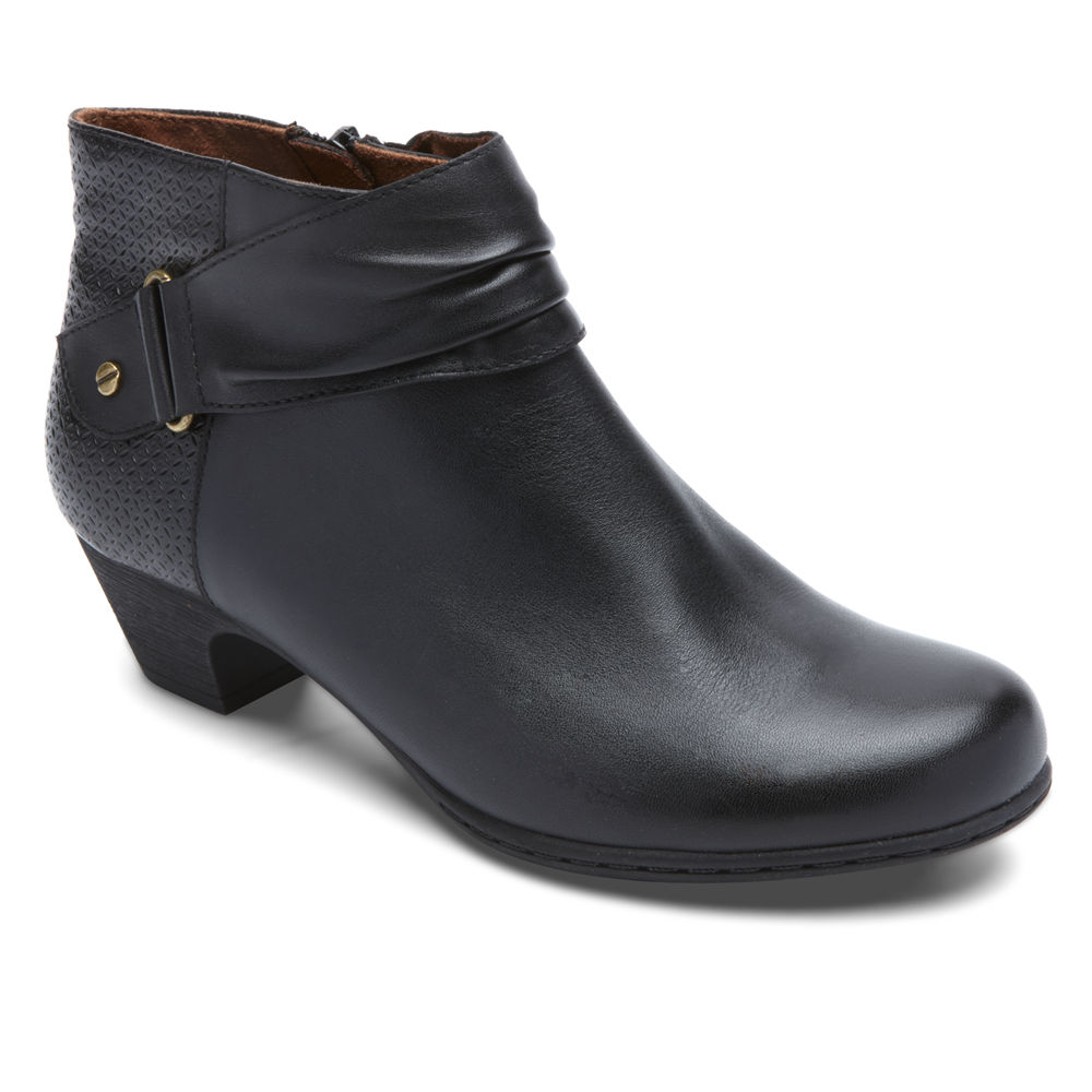 Rockport Singapore Womens Boots - Brynn Rouched Black - LO4250731